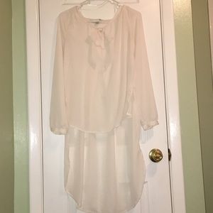 White high low blouse